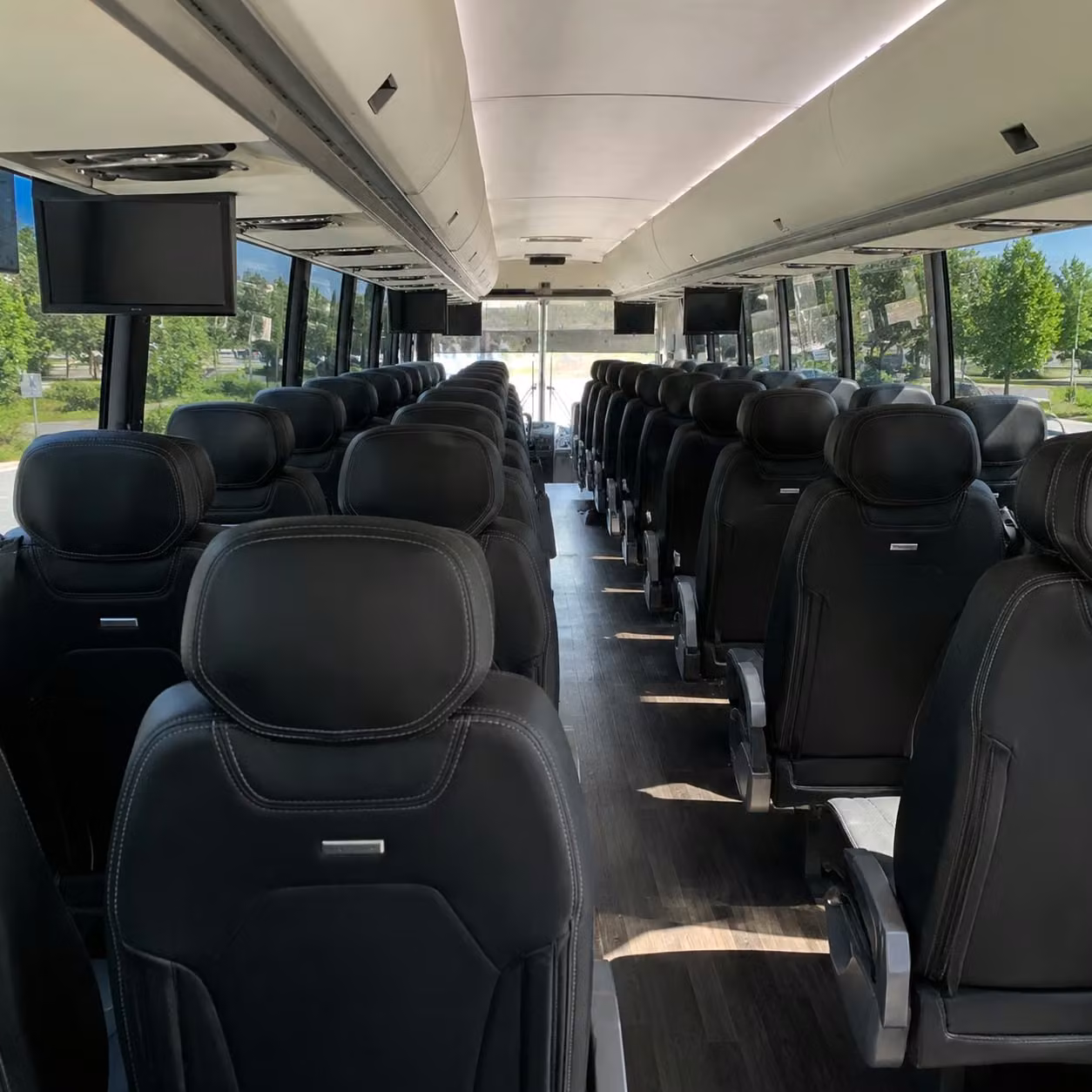 56 passenger charter bus inside