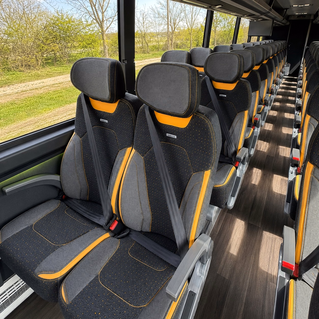 santa fe charter bus interior